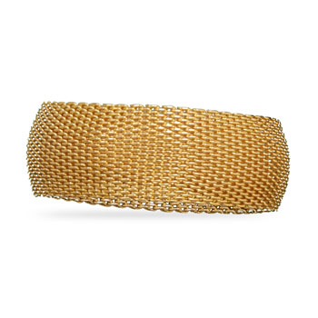 14 Karat Gold Plated Brass Flexible Bangle Bracelet