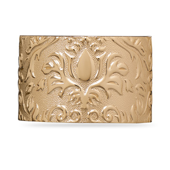 Ornate Gold Tone Hinged Fashion Bangle Bracelet