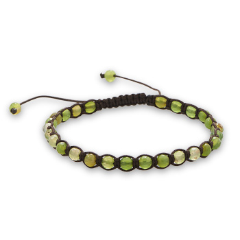 Adjustable Faceted Green Agate Bracelet