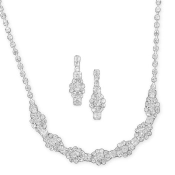 16"+2" Oval Design Fashion Necklace and Earring Set