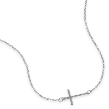 16.5"+2" Sideways Cross Fashion Necklace