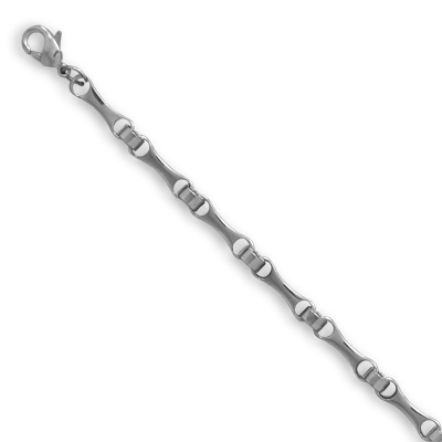 8" Stainless Steel Bone Shape Link Chain Bracelet