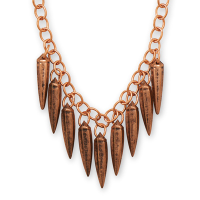 18" + 2" Copper Spikes Necklace