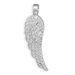 Silver Plated Crystal Angel Wing Fashion Pendant