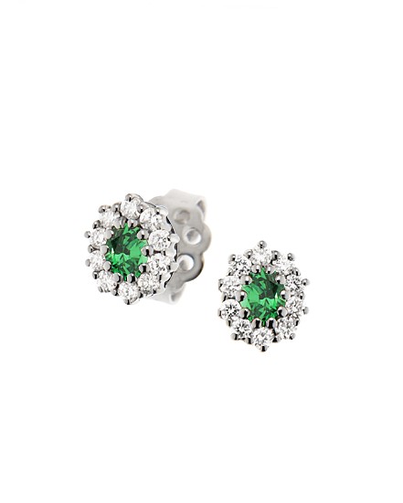 Italian 0.36 Ct Emerald Stud Earrings