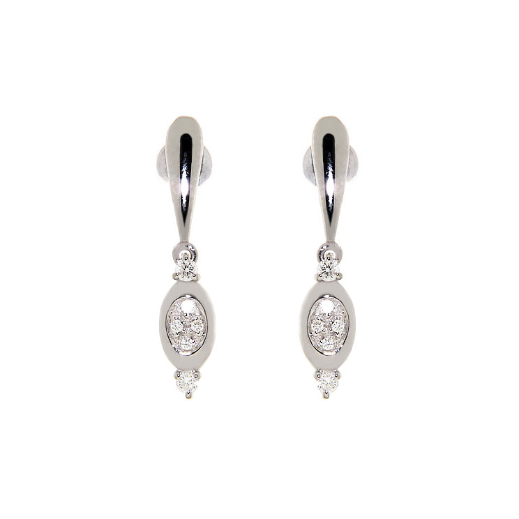 Italian Drop Diamond Earrings 1/8CT