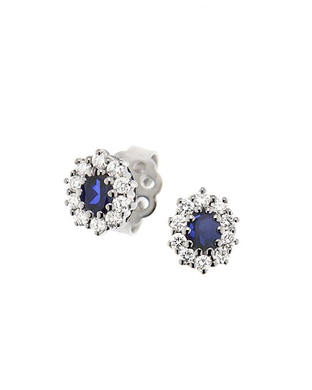 Italian 0.55 Ct Sapphire Stud Earrings