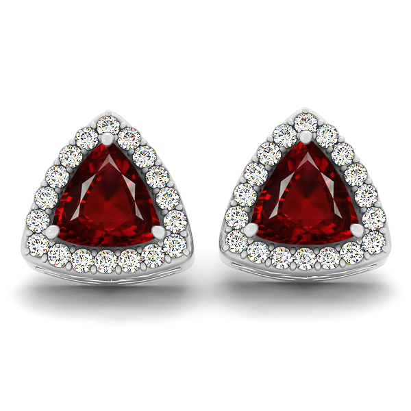Trillion Ruby Earrings