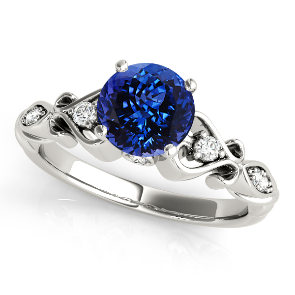 Heart Side Stone Vintage Tanzanite Engagement Ring
