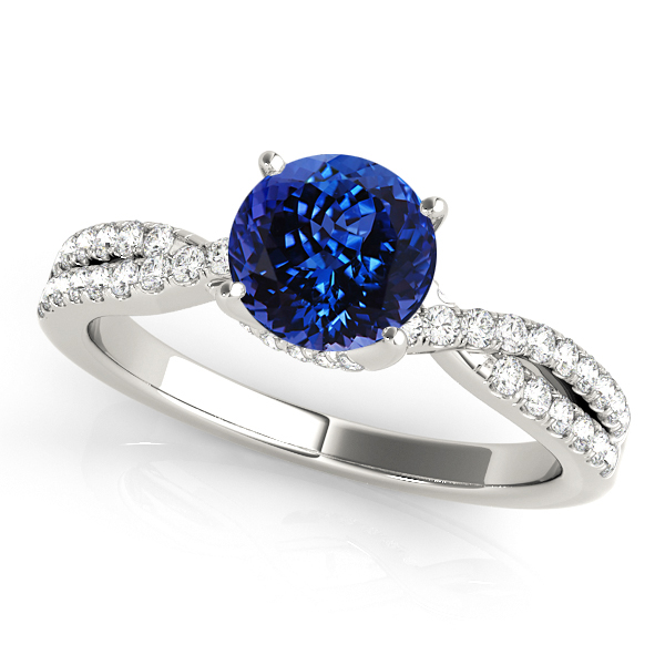 Stylish Tanzanite Engagement Ring with Accent Diamonds