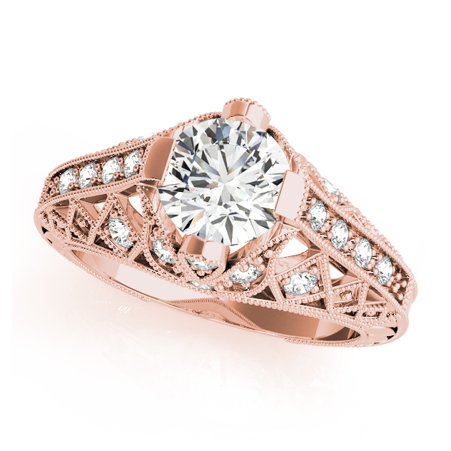 Edwardian Diamond Engagement Ring w/ Rhombus Shaped Milgrain