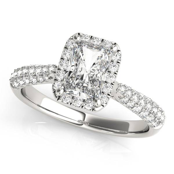 Emerald Cut Side Stone Diamond Engagement Ring Setting