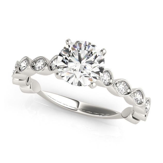 Semi-Eternity Infinity Diamond Engagement & Wedding Ring Set