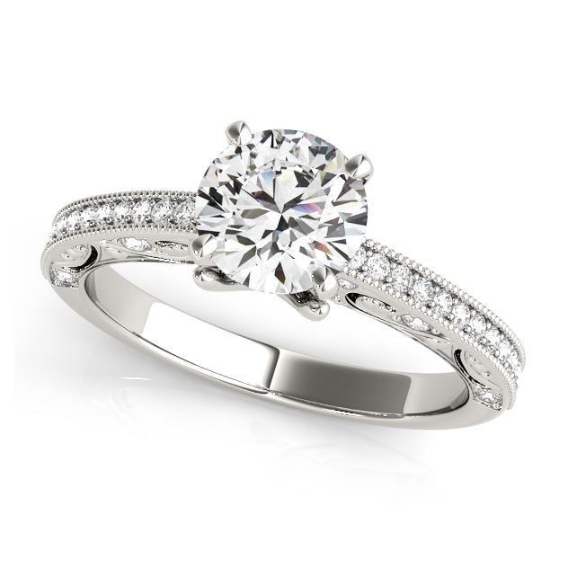 Gorgeous Vintage Engagement Ring w/ Round Cut Diamonds