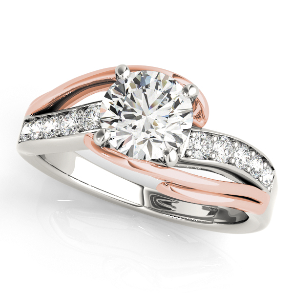 Pretty Split Shank Side Stone Bypass Engagement Ring