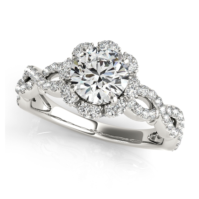 floral diamond engagement ring