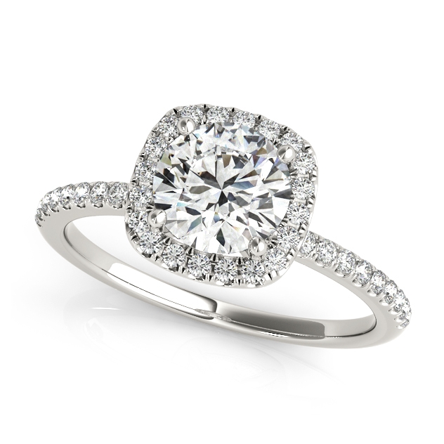 Subtly Elegant Halo Setting, Engagement Ring or Wedding Set