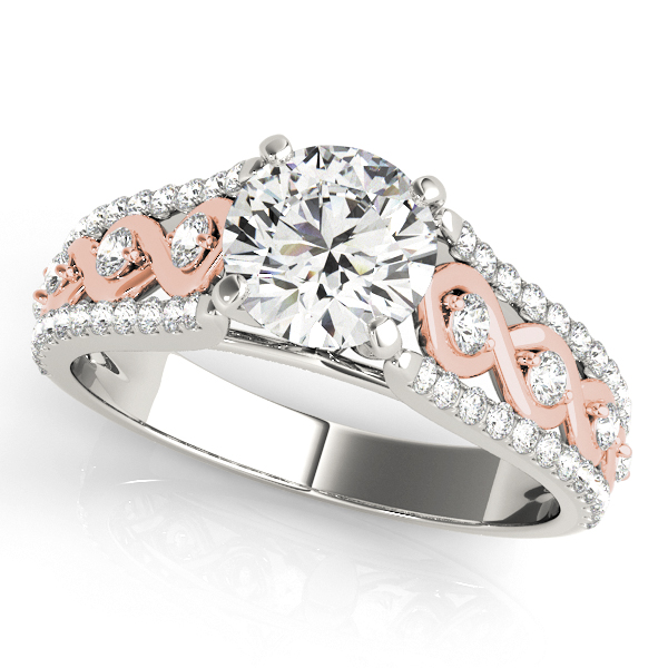 Vintage Engagement Ring with Intertwined Accent Design