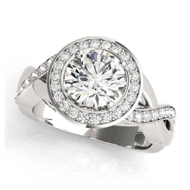 Extravagant Infinity Halo Bezel Side Stone Engagement Ring