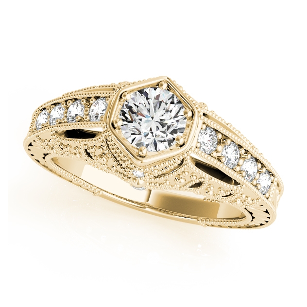 Stunning Antique Engagement Ring with Side Stone Diamonds