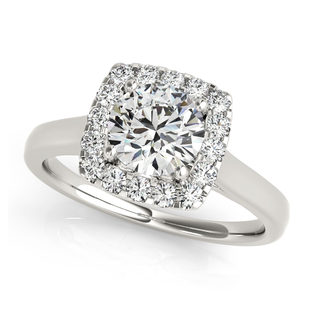 Trendy Halo Engagement Ring with Prong Setting For Cheap